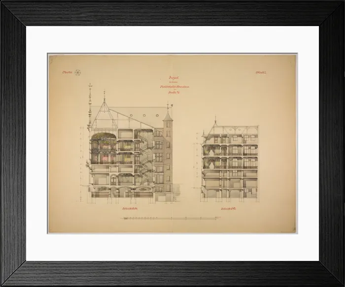 Framed Print : Rathskeller Neubau, Halle (Saale), Saxony-Anhalt, Germany, Two Sections, c. 1887 Framed Print : Rathskeller Neubau, Halle (Saale), Saxony-Anhalt, Germany, Two Sections, c. 1887