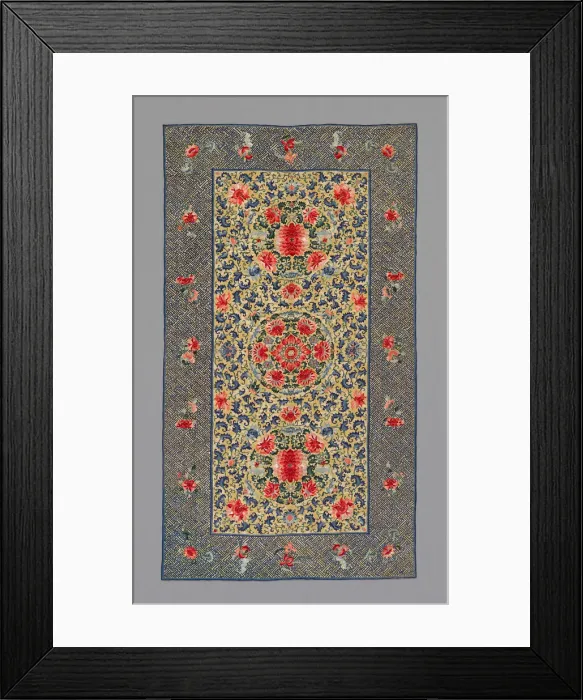 Framed Print : Cover (Furnishing Fabric), China, Qing dynasty (1644-1911), 1875 / 1900. Creator: Unknown Framed Print : Cover (Furnishing Fabric), China, Qing dynasty (1644-1911), 1875 / 1900. Creator: Unknown