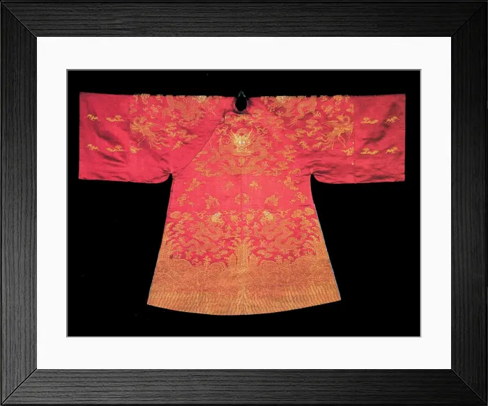 Framed Print : Bridal Long Pao (Dragon Robe), China, 1875 / 90, Qing dynasty (1644-1911). Creator: Unknown Framed Print : Bridal Long Pao (Dragon Robe), China, 1875 / 90, Qing dynasty (1644-1911). Creator: Unknown