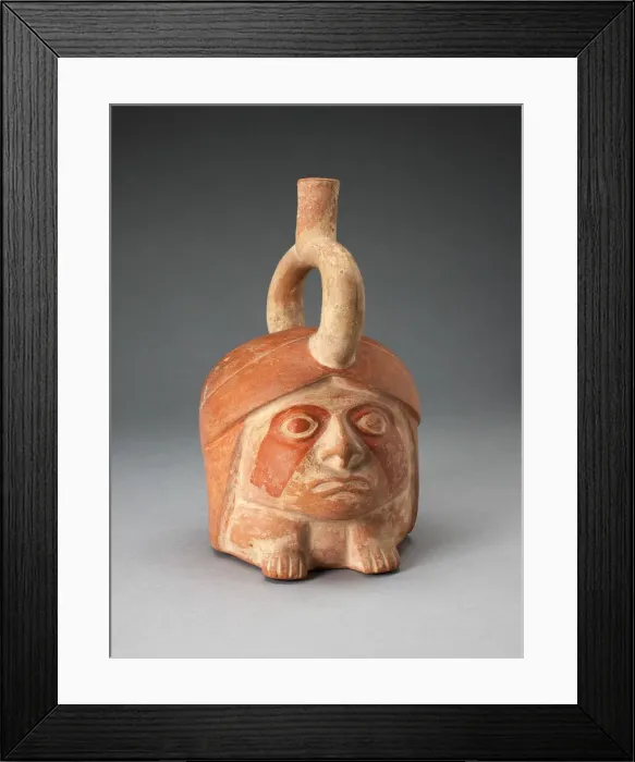 Framed Print : Abstract Portrait Vessel of a Ruler with Painted Face Resting on Feet, 100 B. C. / A. D. 500 Framed Print : Abstract Portrait Vessel of a Ruler with Painted Face Resting on Feet, 100 B. C. / A. D. 500