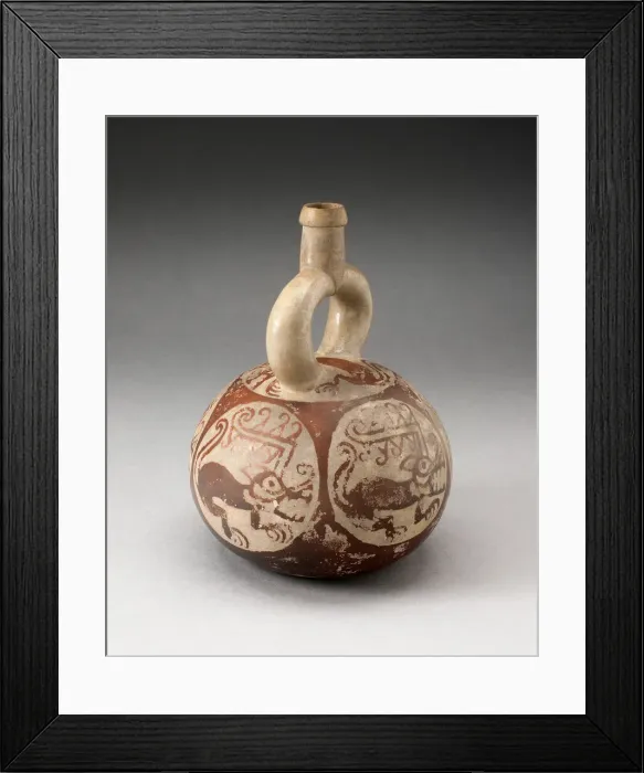 Framed Print : Stirrup Spout Vessel with Fineline Quadruped Motif, 100 B. C. / A. D. 500. Creator: Unknown Framed Print : Stirrup Spout Vessel with Fineline Quadruped Motif, 100 B. C. / A. D. 500. Creator: Unknown