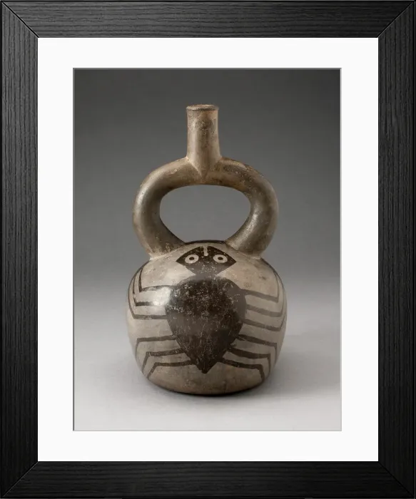 Framed Print : Stirrup Spout Vessel with Spider Motifs, 100 B. C.  /  A. D. 500. Creator: Unknown