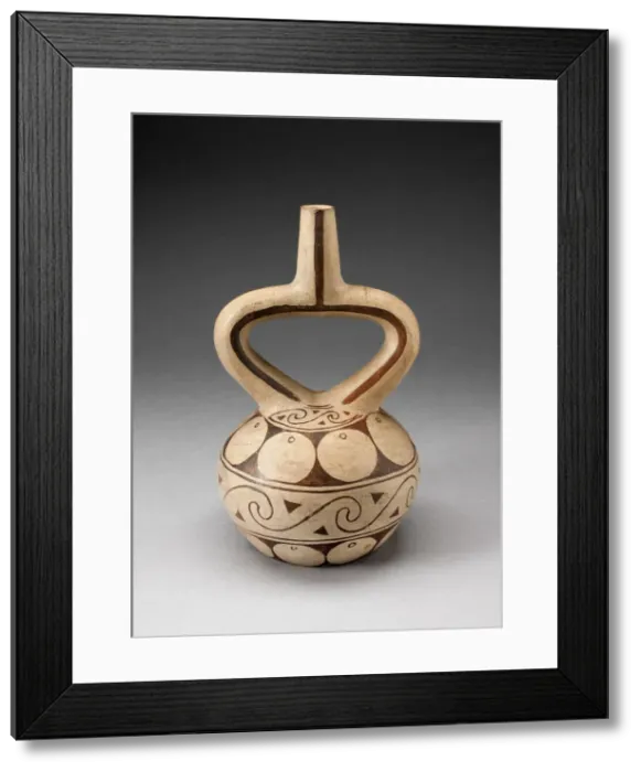 Framed Print : Stirrup Spout Vessel with Geometric Motifs, 100 B. C. / A. D. 500. Creator: Unknown Framed Print : Stirrup Spout Vessel with Geometric Motifs, 100 B. C. / A. D. 500. Creator: Unknown