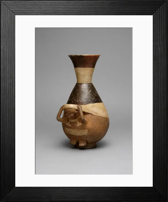 Framed Print : Bottle in Form of a Figure Carrying a Burden with a Tumpline, 100 B. C. / A. D. 500 Framed Print : Bottle in Form of a Figure Carrying a Burden with a Tumpline, 100 B. C. / A. D. 500