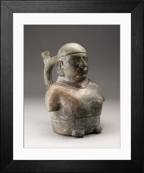 Framed Print : Portrait Vessel of Man with Arms that End at Elbows, 100 B. C. / A. D. 500. Creator: Unknown Framed Print : Portrait Vessel of Man with Arms that End at Elbows, 100 B. C. / A. D. 500. Creator: Unknown