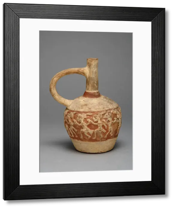Framed Print : Handeled Jar with a Painted Relief Depicting a Procession of Deceased Figures, 100 B. C. / A Framed Print : Handeled Jar with a Painted Relief Depicting a Procession of Deceased Figures, 100 B. C. / A