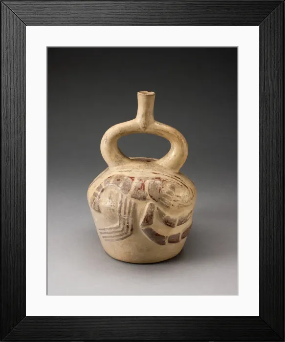 Framed Print : Stirrup Spout Vessel with Raised Lobster Motifs, 100 B. C. / A. D. 500. Creator: Unknown Framed Print : Stirrup Spout Vessel with Raised Lobster Motifs, 100 B. C. / A. D. 500. Creator: Unknown