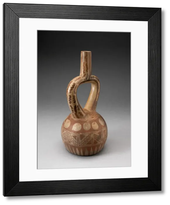 Framed Print : Stirrup Spout Vessel with Geometric Motifs, 100 B. C. / A. D. 500. Creator: Unknown Framed Print : Stirrup Spout Vessel with Geometric Motifs, 100 B. C. / A. D. 500. Creator: Unknown