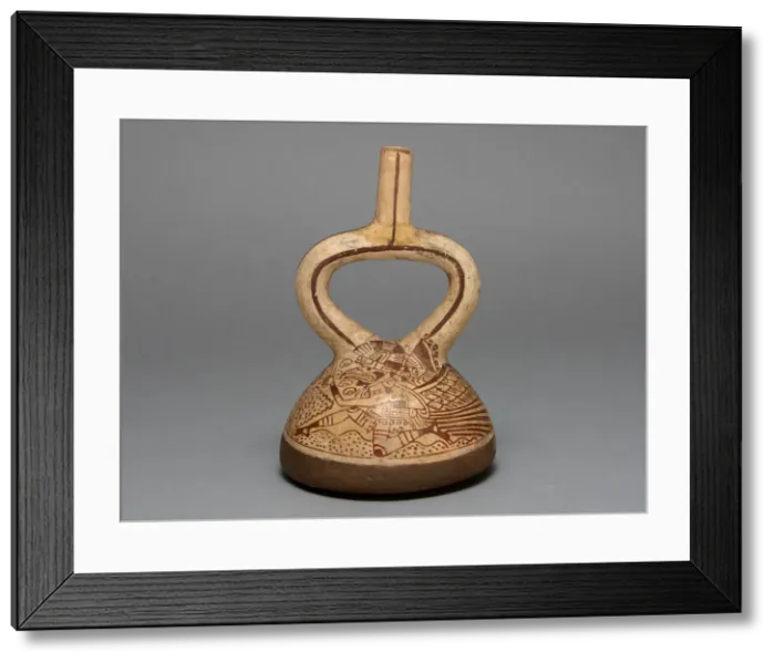 Framed Print : Flat-Bottomed Stirrup Spout Vessel Depicting Costumed Runners, 100 B. C. / A. D. 500 Framed Print : Flat-Bottomed Stirrup Spout Vessel Depicting Costumed Runners, 100 B. C. / A. D. 500