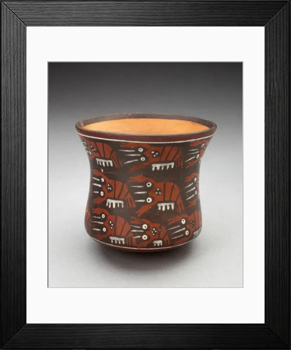 Framed Print : Cup Depicting Rows of Lobsters or Crayfish, 180 B. C.  /  A. D. 500. Creator: Unknown