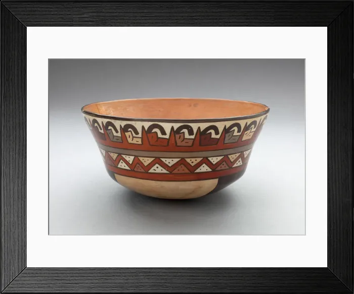 Framed Print : Bowl Depicting Rows Containing Repeated Geometric Motifs, 180 B. C. / A. D. 500 Framed Print : Bowl Depicting Rows Containing Repeated Geometric Motifs, 180 B. C. / A. D. 500