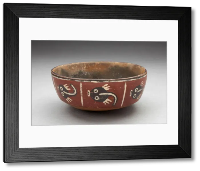 Framed Print : Bowl Depicting Row of Abstract Figures, Possibly Tadpoles, 180 B. C. / A. D. 500 Framed Print : Bowl Depicting Row of Abstract Figures, Possibly Tadpoles, 180 B. C. / A. D. 500
