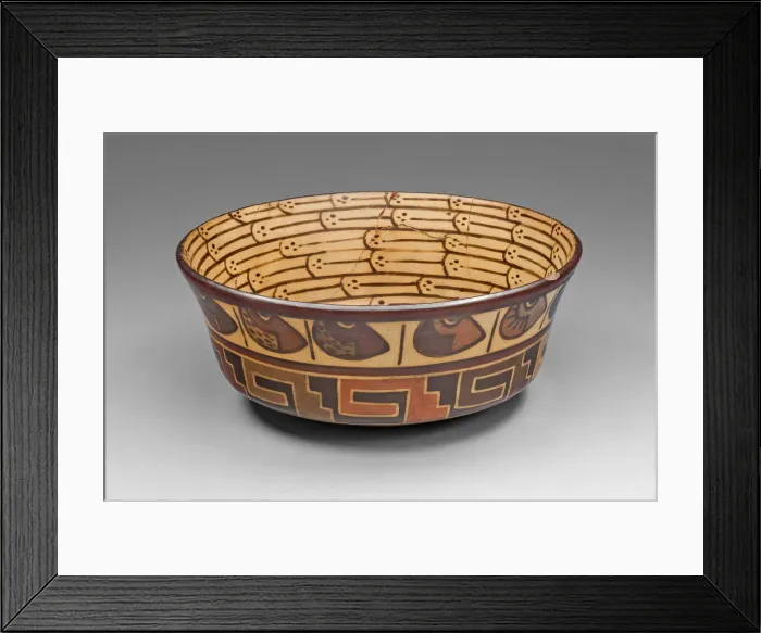 Framed Print : Bowl with Bean andGeometric Motifs, 180 B. C. / A. D. 500. Creator: Unknown Framed Print : Bowl with Bean andGeometric Motifs, 180 B. C. / A. D. 500. Creator: Unknown