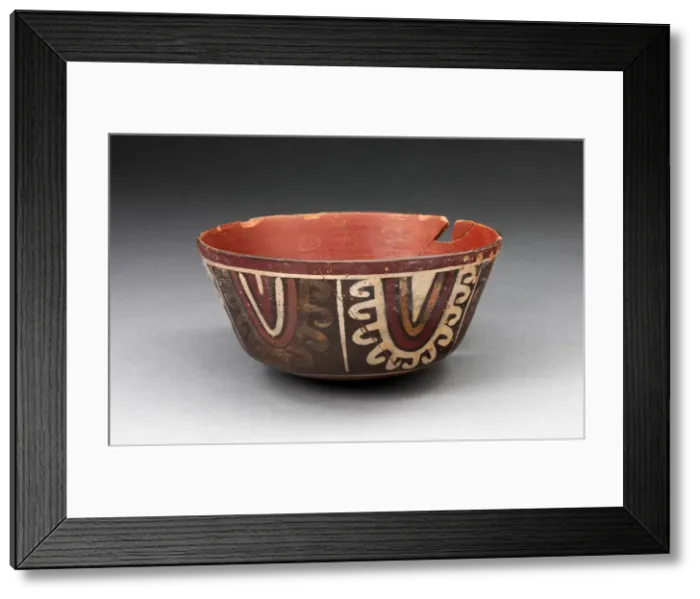 Framed Print : Bowl with Concentric Half-Circle Motifs Descending from Rim, 180 B. C. / A. D. 500 Framed Print : Bowl with Concentric Half-Circle Motifs Descending from Rim, 180 B. C. / A. D. 500