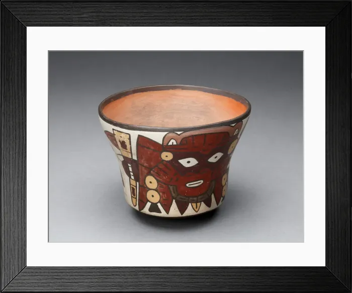 Framed Print : Cup Depicting Masked Performer Holding Weapon, 180 B. C. / A. D. 500. Creator: Unknown Framed Print : Cup Depicting Masked Performer Holding Weapon, 180 B. C. / A. D. 500. Creator: Unknown