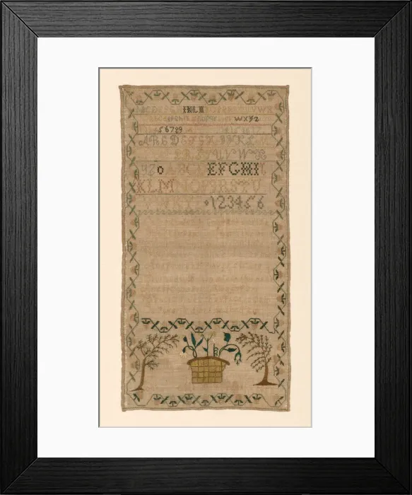 Framed Print : Sampler, United States, 19th century. Creator: Ann Morris Framed Print : Sampler, United States, 19th century. Creator: Ann Morris