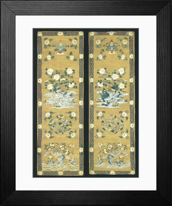 Framed Print : Pair of Chair Panels, China, Qing dynasty (1644-1911), late 17th / early 18th century Framed Print : Pair of Chair Panels, China, Qing dynasty (1644-1911), late 17th / early 18th century