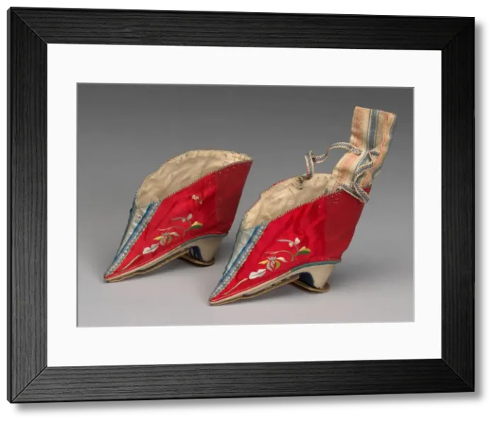 Framed Print : Womans Shoes, China, Qing dynasty (1644-1911), 19th century. Creator: Unknown Framed Print : Womans Shoes, China, Qing dynasty (1644-1911), 19th century. Creator: Unknown