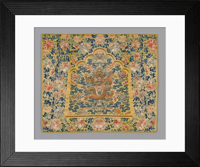 Framed Print : Panel (Furnishing Fabric), China, Qing dynasty(1644-1911), 1860 / 80. Creator: Unknown Framed Print : Panel (Furnishing Fabric), China, Qing dynasty(1644-1911), 1860 / 80. Creator: Unknown