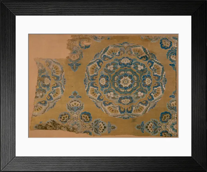 Framed Print : Fragment (Dress Fabric), China, Tang dynasty (A. D. 618-906), late 8th / early 9th century Framed Print : Fragment (Dress Fabric), China, Tang dynasty (A. D. 618-906), late 8th / early 9th century