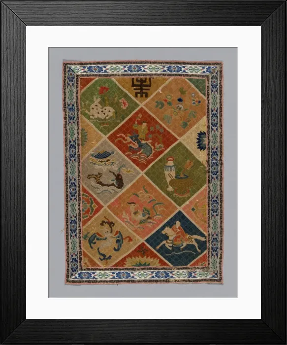 Framed Print : Panel (Dress Fabric), China, Qing dynasty (1644-1911), 1875 / 1900. Creator: Unknown Framed Print : Panel (Dress Fabric), China, Qing dynasty (1644-1911), 1875 / 1900. Creator: Unknown