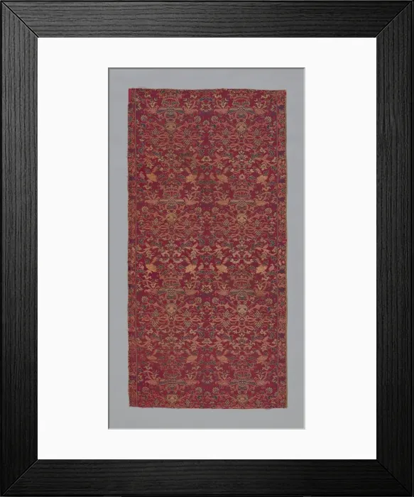 Framed Print : Panel (Furnishing Fabric), Macao, late Ming (1368-1644) or early Qing dynasty (1644-1912) Framed Print : Panel (Furnishing Fabric), Macao, late Ming (1368-1644) or early Qing dynasty (1644-1912)