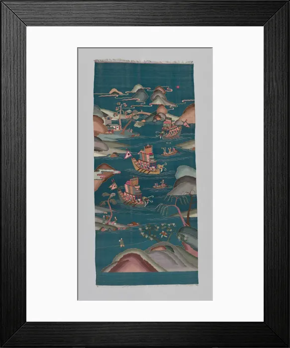 Framed Print : Panel (Furnishing Fabric), China, Qing dynasty (1644-1911), 1850 / 1900. Creator: Unknown Framed Print : Panel (Furnishing Fabric), China, Qing dynasty (1644-1911), 1850 / 1900. Creator: Unknown