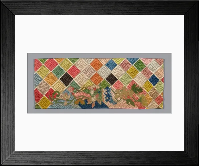 Framed Print : Panel (Furnishing Fabric), China, Qing dynasty (1644-1911), 1875 / 1900. Creator: Unknown Framed Print : Panel (Furnishing Fabric), China, Qing dynasty (1644-1911), 1875 / 1900. Creator: Unknown