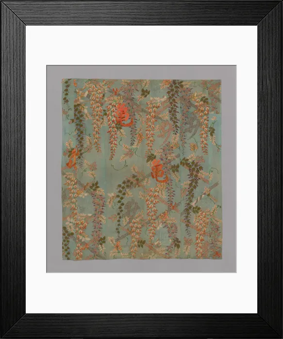 Framed Print : Kosode Made into a Tobari or Fukusa Composed of Six Panels, Japan, mid-Edo period Framed Print : Kosode Made into a Tobari or Fukusa Composed of Six Panels, Japan, mid-Edo period