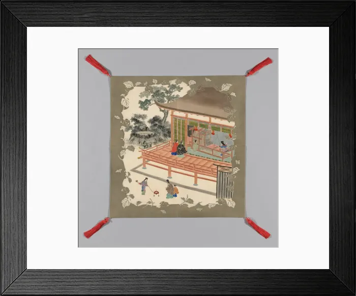 Framed Print : Fukusa (Gift Cover), Japan, late Edo period (1789-1868) / Meiji period (1868-1912), 1875 / 1900. Creator: Unknown Framed Print : Fukusa (Gift Cover), Japan, late Edo period (1789-1868) / Meiji period (1868-1912), 1875 / 1900. Creator: Unknown