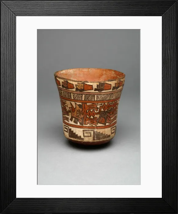 Framed Print : Beaker Depicting Decapitated Heads, Likely Trophy Heads, 180 B. C. / A. D. 500 Framed Print : Beaker Depicting Decapitated Heads, Likely Trophy Heads, 180 B. C. / A. D. 500