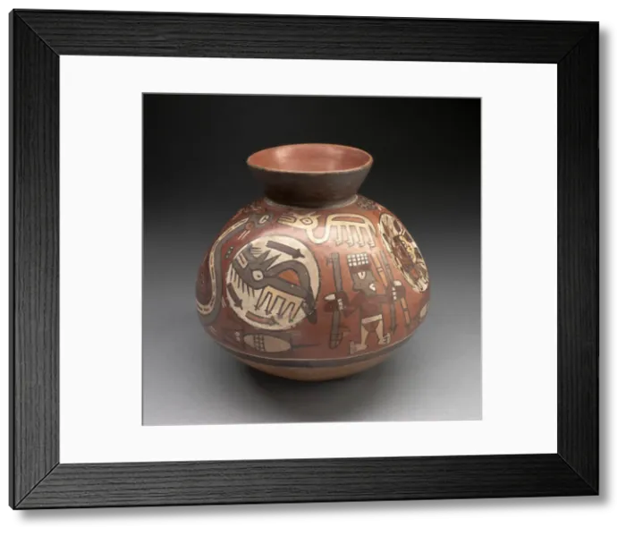 Framed Print : Jar Depicting Hunters with Coyotes, Lizards, Serpents, and Birds, 180 B. C. / A. D. 500 Framed Print : Jar Depicting Hunters with Coyotes, Lizards, Serpents, and Birds, 180 B. C. / A. D. 500