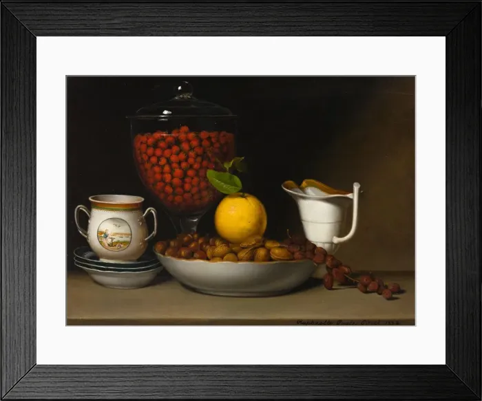 Framed Print : Still Life - Strawberries, Nuts, &c. 1822. Creator: Raphaelle Peale Framed Print : Still Life - Strawberries, Nuts, &c. 1822. Creator: Raphaelle Peale