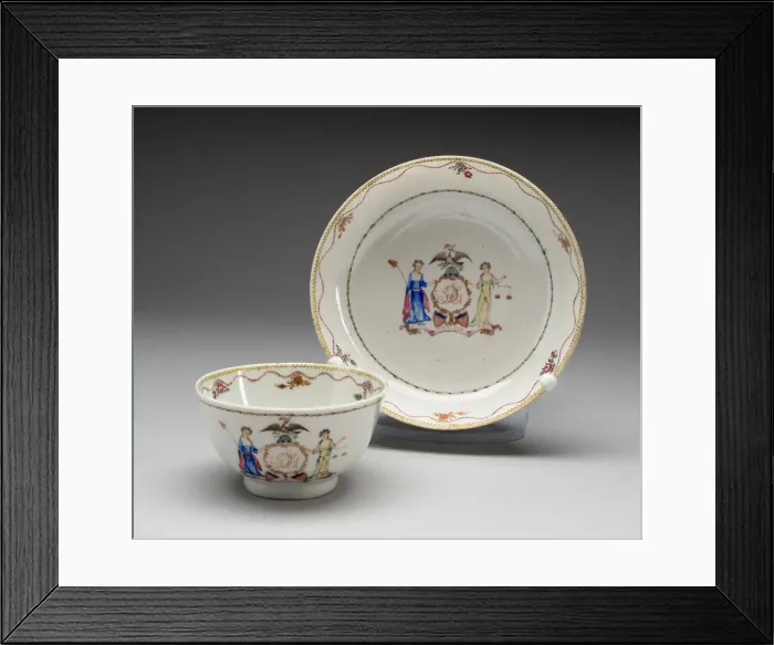 Framed Print : Tea Bowl and Saucer, 1790 / 1800. Creator: Unknown Framed Print : Tea Bowl and Saucer, 1790 / 1800. Creator: Unknown