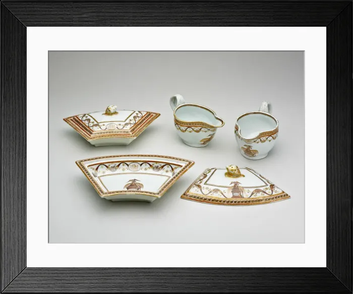 Framed Print : Two Sauceboats and Two Covered Tureens from the Washington Memorial Service Framed Print : Two Sauceboats and Two Covered Tureens from the Washington Memorial Service