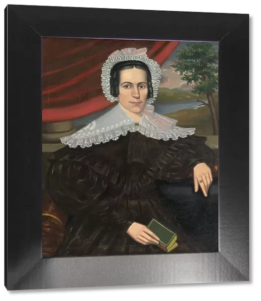 Woman with a Green Book (Louisa Gallond Cook), 1838. Creator: Erastus Salisbury Field