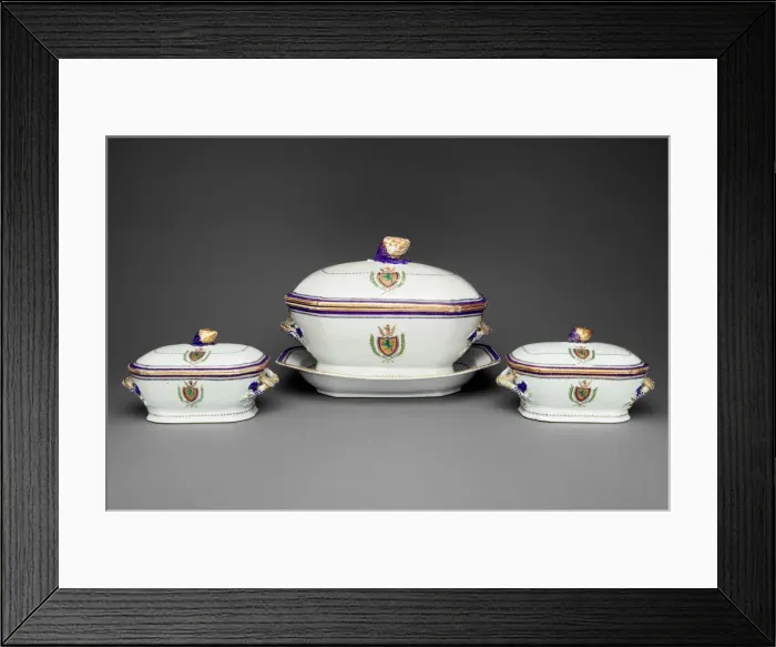 Framed Print : Tureens with cover and a stand, c. 1787 / 90. Creator: Unknown Framed Print : Tureens with cover and a stand, c. 1787 / 90. Creator: Unknown