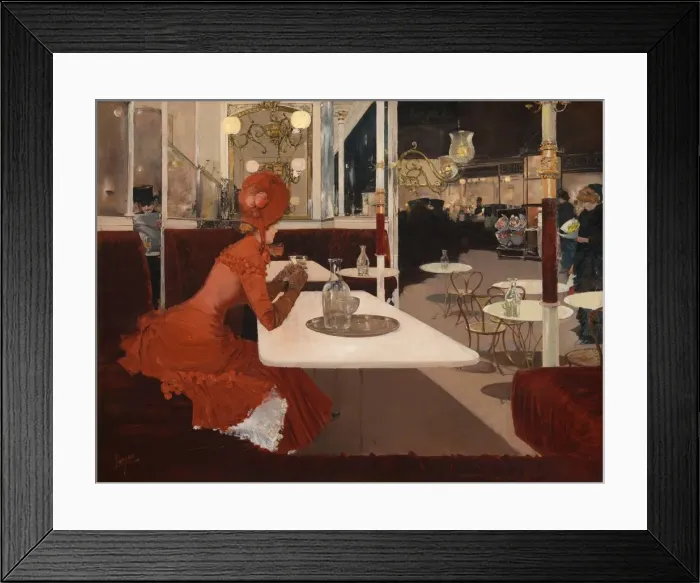 Framed Print : In the Cafe, 1882-84. Creator: Fernand Lungren Framed Print : In the Cafe, 1882-84. Creator: Fernand Lungren