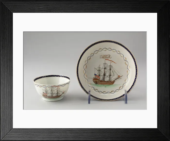 Framed Print : Tea Bowl and Dish, c. 1784 / 95. Creator: Unknown Framed Print : Tea Bowl and Dish, c. 1784 / 95. Creator: Unknown