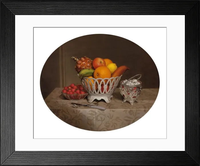 Framed Print : Fruit Piece, 1860. Creator: Hannah Brown Skeele Framed Print : Fruit Piece, 1860. Creator: Hannah Brown Skeele