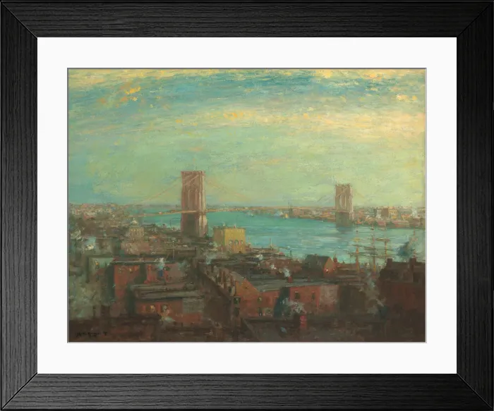 Framed Print : Brooklyn Bridge, 1899. Creator: Henry Ward Ranger Framed Print : Brooklyn Bridge, 1899. Creator: Henry Ward Ranger