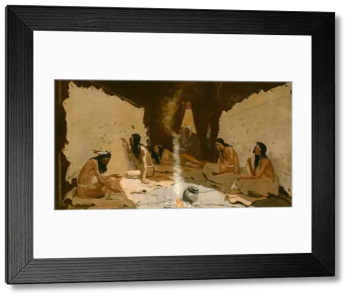 Framed Print : Historians of the Tribe, 1890 / 99. Creator: Frederic Remington Framed Print : Historians of the Tribe, 1890 / 99. Creator: Frederic Remington