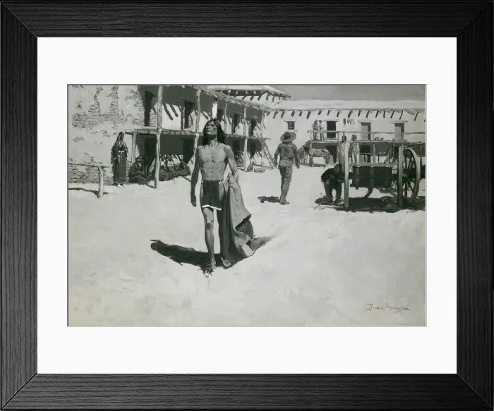 Framed Print : Nothing But Cheerful Looks Followed the Bat, c. 1900. Creator: Frederic Remington Framed Print : Nothing But Cheerful Looks Followed the Bat, c. 1900. Creator: Frederic Remington