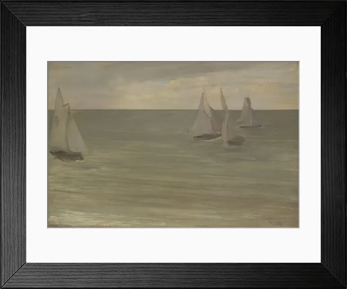Framed Print : Trouville (Grey and Green, the Silver Sea), 1865. Creator: James Abbott McNeill Whistler Framed Print : Trouville (Grey and Green, the Silver Sea), 1865. Creator: James Abbott McNeill Whistler