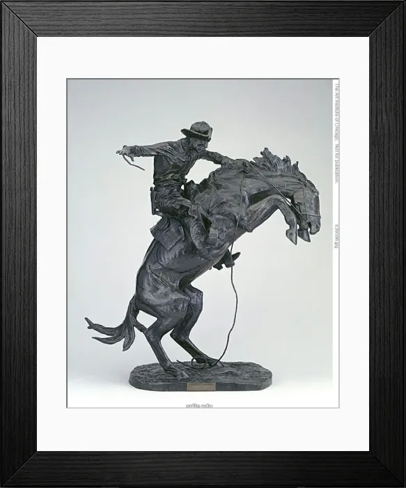 Framed Print : The Bronco Buster, Modeled 1909, cast 1912. Creator: Frederic Remington Framed Print : The Bronco Buster, Modeled 1909, cast 1912. Creator: Frederic Remington