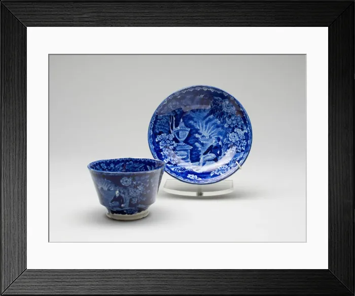 Framed Print : Cup and Saucer, c. 1825. Creator: Unknown Framed Print : Cup and Saucer, c. 1825. Creator: Unknown