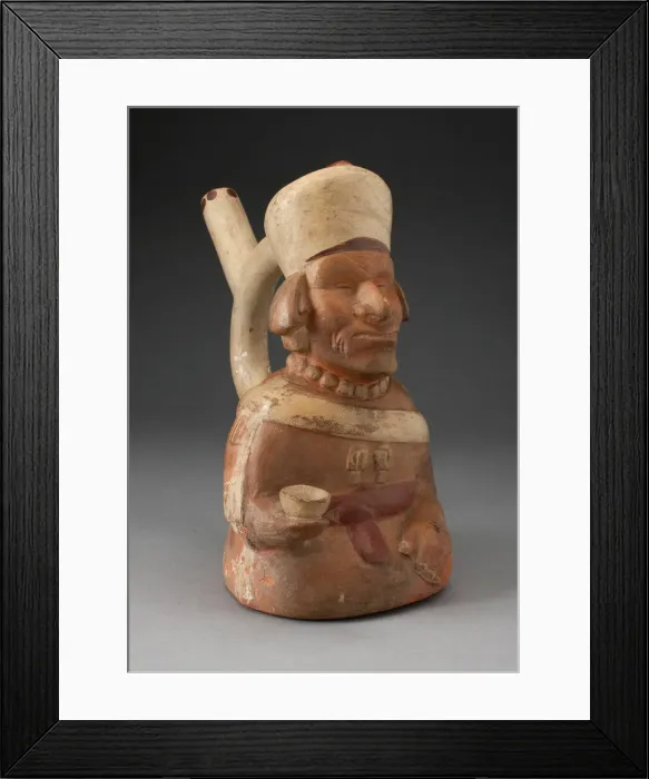 Framed Print : Handle Spout Vessel in the Form of Blind Man Holding a Cup, 100 B. C. / A. D. 500 Framed Print : Handle Spout Vessel in the Form of Blind Man Holding a Cup, 100 B. C. / A. D. 500