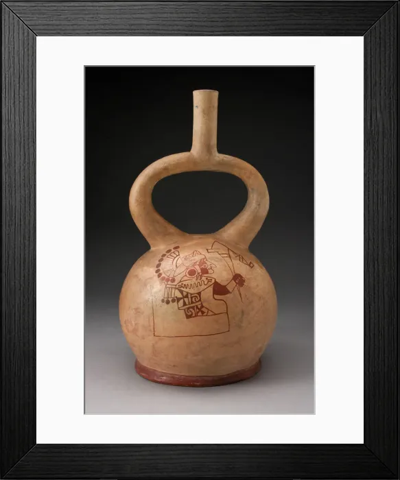Framed Print : Stirrup Spout Vessel with Fineline Enthroned Warrior Motif, 100 B. C. / A. D. 500 Framed Print : Stirrup Spout Vessel with Fineline Enthroned Warrior Motif, 100 B. C. / A. D. 500