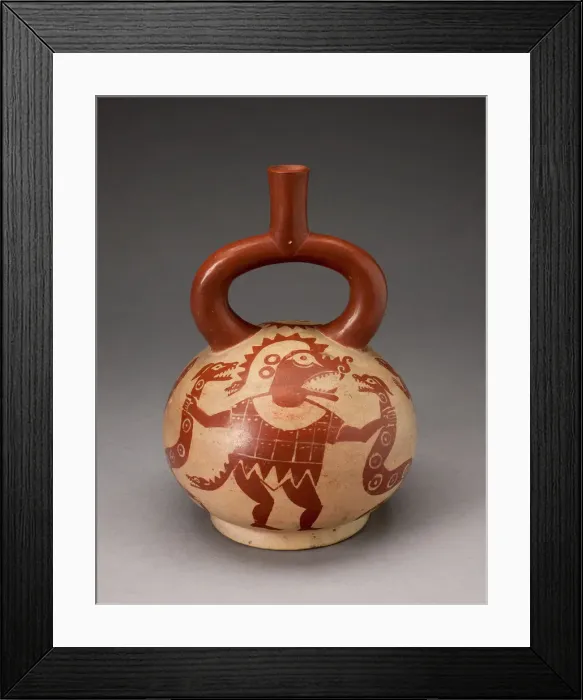 Framed Print : Ritual Vessel Depicting a Masked Deity with Serpents, 100 B. C. / A. D. 500. Creator: Unknown Framed Print : Ritual Vessel Depicting a Masked Deity with Serpents, 100 B. C. / A. D. 500. Creator: Unknown