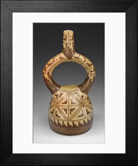 Framed Print : Stirrup Spout Vessel with Geometric Motifs, 100 B. C. / A. D. 500. Creator: Unknown Framed Print : Stirrup Spout Vessel with Geometric Motifs, 100 B. C. / A. D. 500. Creator: Unknown